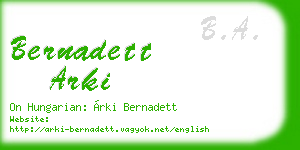 bernadett arki business card